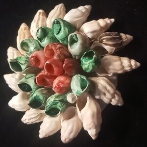 Vintage shell broach / lapel pin / coat pin